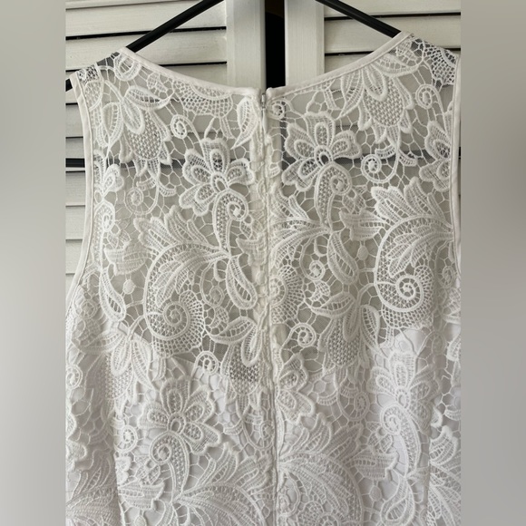 White House Black Market White Lace Dress Midi Length Size 10 NEW - Picture 4 of 6